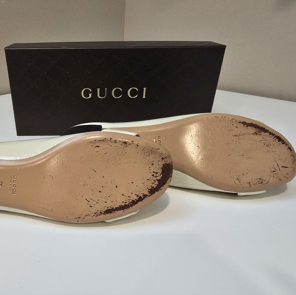 Gucci ivory peep toe flats - Picture 3 of 6